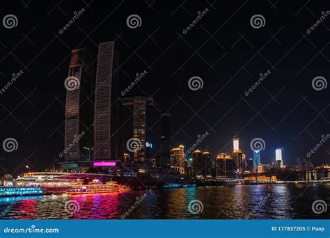 Raffles City Chongqing Building in Chongqing City at Night Editorial Image - Image of ...