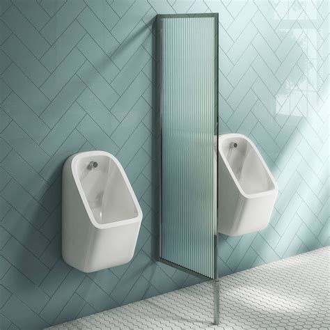 Arezzo Fluted Glass Chrome Framed Urinal Partitionthe Arezzo Chrome