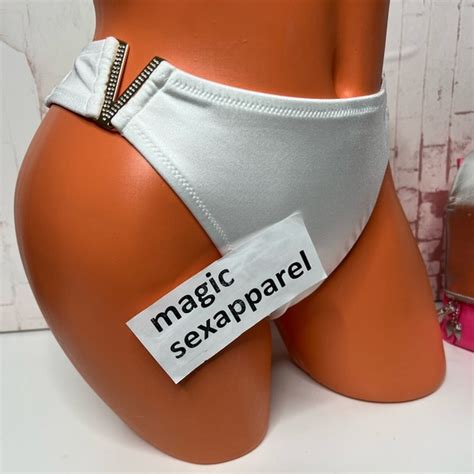 Victoria S Secret Swim Vs Luxe Xl Crystal Embellishments Bikini Bottom Logo Smooth Very Sexy