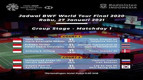 Live Streaming Bwf World Tour Finals Rabu 27 Januari 2021 Cek