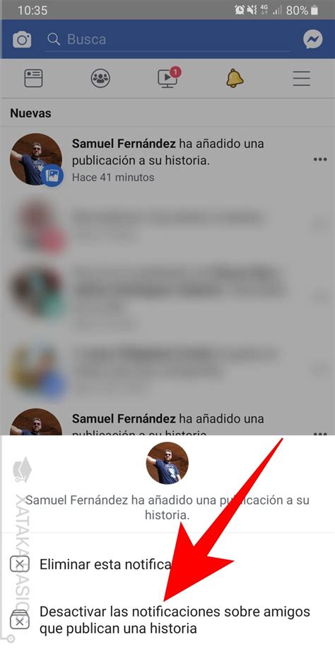 Cómo quitar en Facebook las notificaciones de cuando un amigo publique