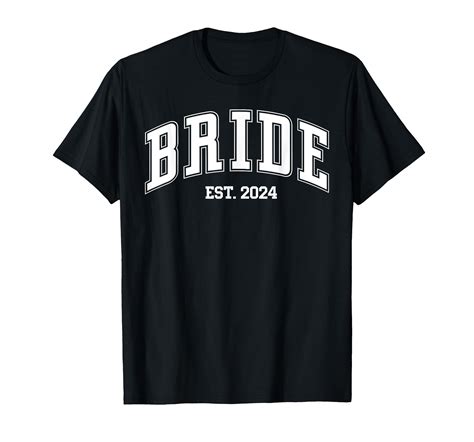 Bride Groom Est 2024 Retro Just Married Couples Wedding T Shirt