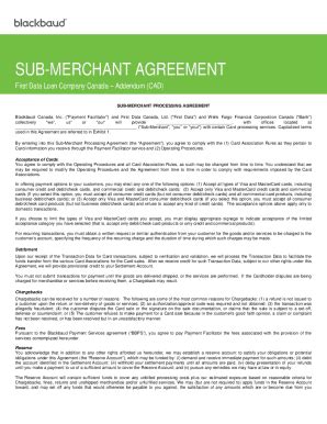 Fillable Online Sub Merchant Agreement Fax Email Print Pdffiller