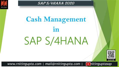 Introduction To Cash Management In Sap S4hana Youtube