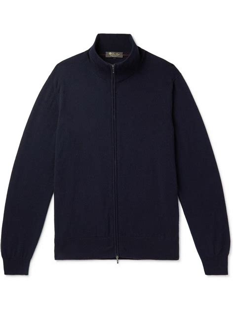 Loro Piana Baby Cashmere Zip Up Sweater Blue Loro Piana