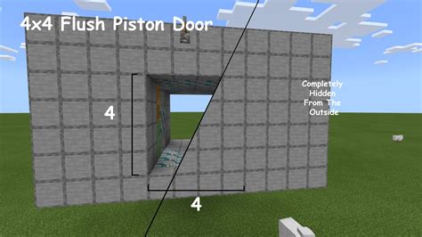 Minecraft Bedrock 4x4 Flush Piston Door Windows 10 Xbox Switch