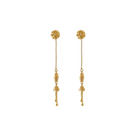 Gold Latkan Earrings Atelier Yuwaciaojp