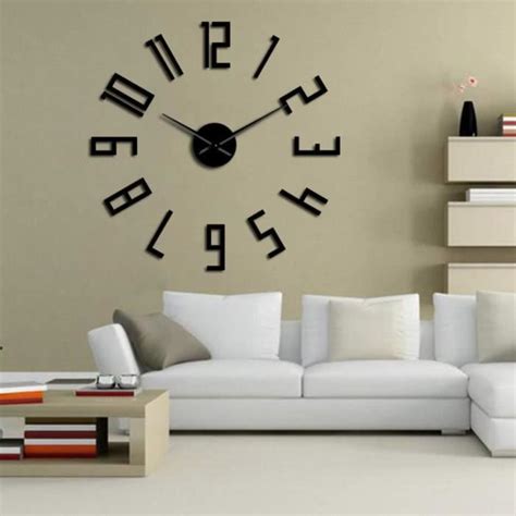 Horloge Murale Bricolage Grand Miroir Num Ros Moderne Diy Grande