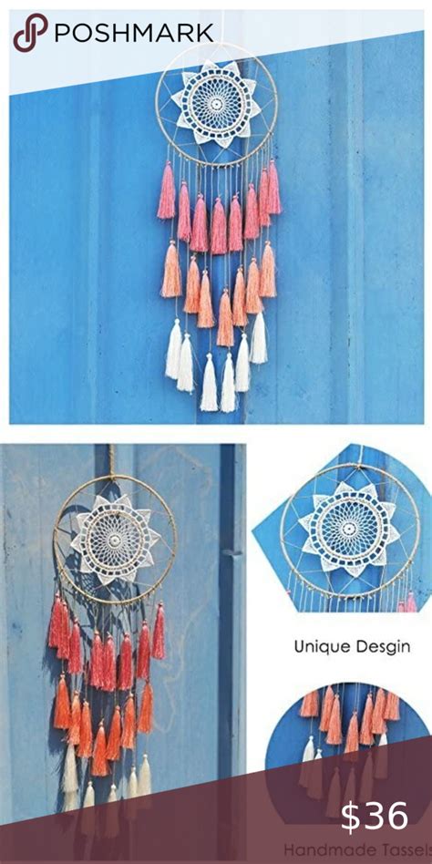 Macrame Dream Catchers For Bedroom Tassel Wall Hanging Handmade