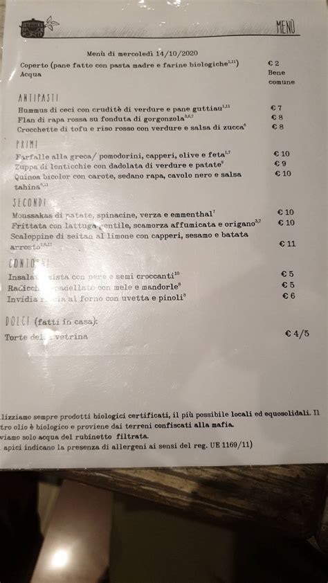 Menu Da Osteria Di Fuori Porta Ristorante Padova