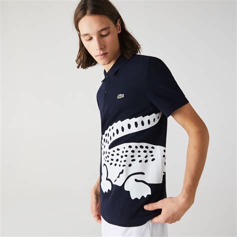 Men's Lacoste Oversized Crocodile Print Polo Shirt | LACOSTE