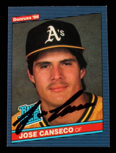 Jose Canseco Signed Donruss Rated Rookie Beckett Hologram