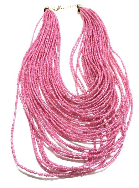 Hand Beaded Multi Strand Seed Bead Necklace