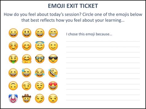 Emoji Exit Ticket Teaching Resources