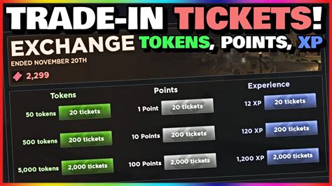 TICKET EXCHANGE IS FINALLY HERE TICKETS TOKENS POINTS XP Evade