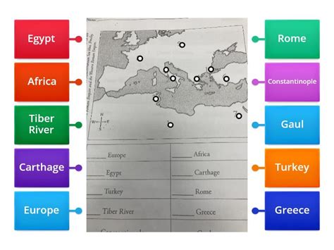 Roman Empire Map - Labelled diagram