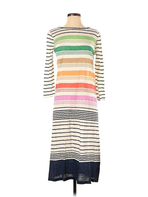 Calypso St Barth 100 Linen Color Block Stripes Multi Color Ivory