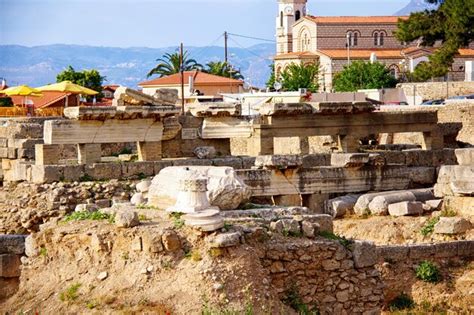 Premium Photo Archaeological Dig Site At Apollo Temple Corinth Greece