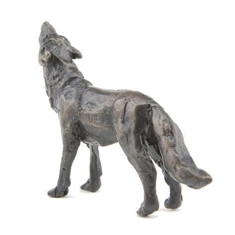 Bronze Wolf Sculpture Howling Wolf Maquette By Jonathan Sanders