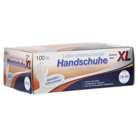 HANDSCHUHE Einmal Latex gepudert XL 100 Stück medpex