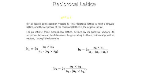 SOLUTION Properties Of Reciprocal Lattice Studypool