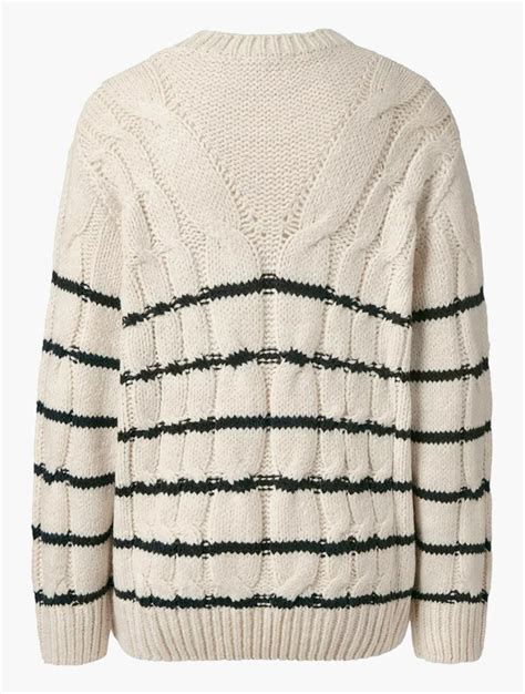 Myrunway Shop Tchibo Cream Striped Knit Sweater For Women From