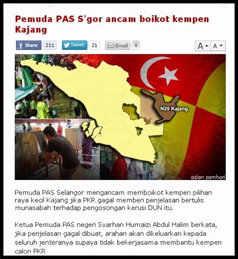 Pemuda PAS Ancam Boikot PRK Dun Kajang Ameno World