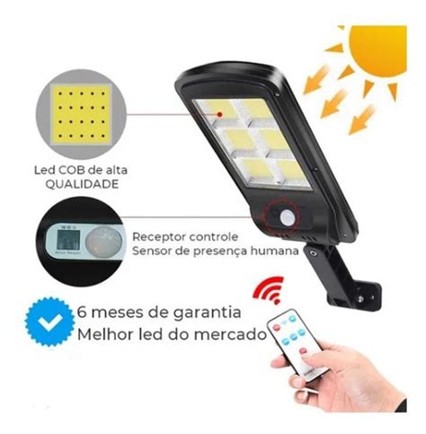 Refletor Luminaria Solar Sensor Externo Movimentos Controle Cuotas