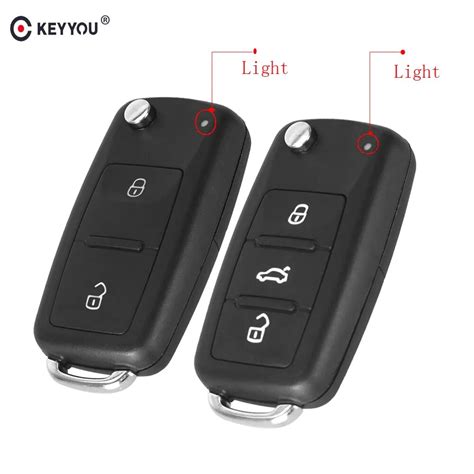 Keyyou Coque De Clé Pliable À 2 3 Boutons Pour Volkswagen Vw Polo