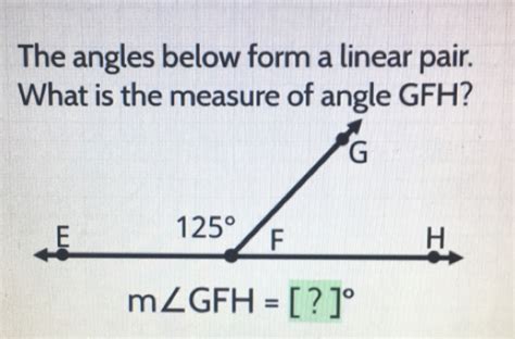 Solved The Angles Below Form A Linear Pair What Is The Measure Of