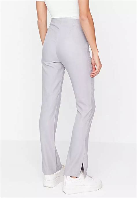 Jual Trendyol High Waist Slits Trousers Original 2024 ZALORA Indonesia