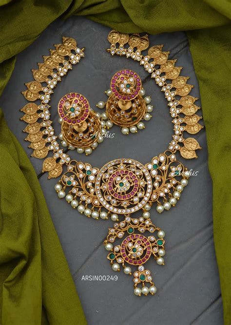 Lakshmi Coin Peacock Design Ad Necklace Arshis Buy Traditional And