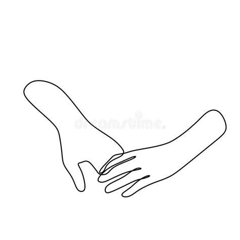 Continuous Line Hand One Line Drawing Beauty Hand Isolated On White