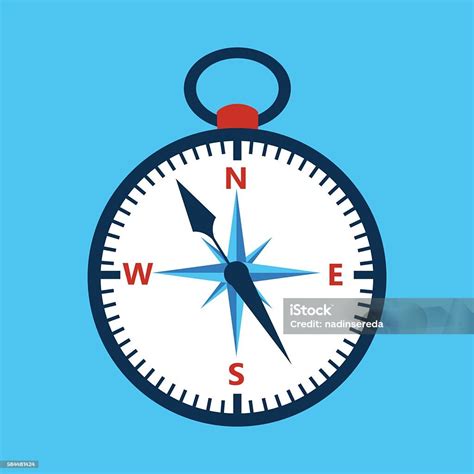 Compass Over Blue Stock Illustration Download Image Now Aiming Blue Business Finance And