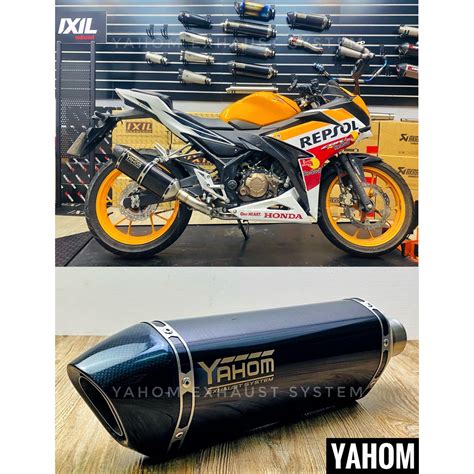 Yahom 黑髮絲紋 Cbr150r 改裝排氣管 全段排氣管 直上排氣管 正蠍斜口蠍斜口蠍吉村akrapovic 蝦皮購物