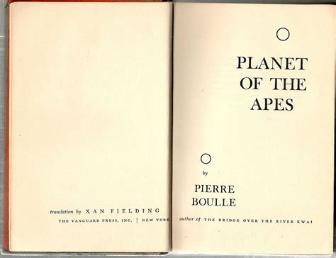 Planet Of The Apes By Boulle Pierre 1963 Bauer Rare Books