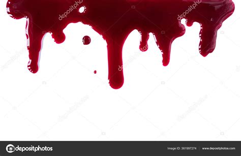 Dripping Blood Isolated White Background Clipping Path Stock Photo