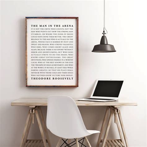 The Man In The Arena Printable Motivational Inspirational Etsy