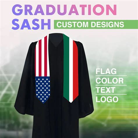 Custom Unique And Personalized Graduation Stoles Sash A Perfect T Mixed Country Flag Sash