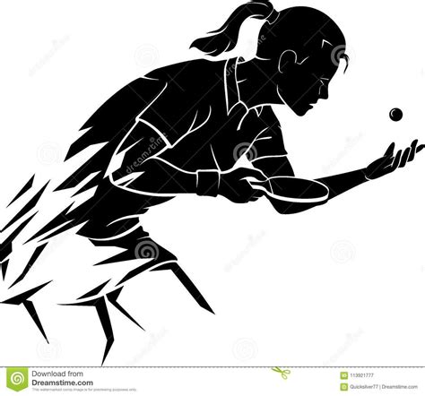 Abstract Female Table Tennis Player