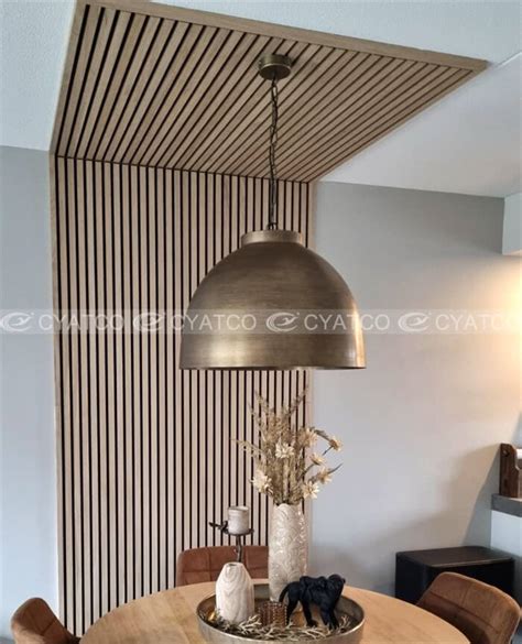 Wood Slat Dining Room Walls Cyatco Akupanel Custom Manufacturer