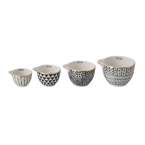 Stoneware Measuring Cups With Pattern Set Of 4 The Gilded Thistle