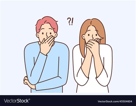 Astonished People Shocked With Unexpected News Vector Image