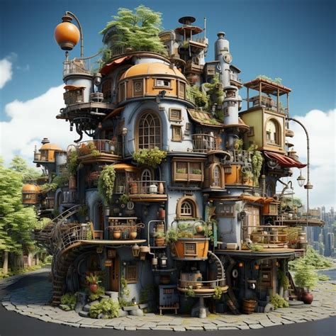 Premium Photo Stylized Biopunk City