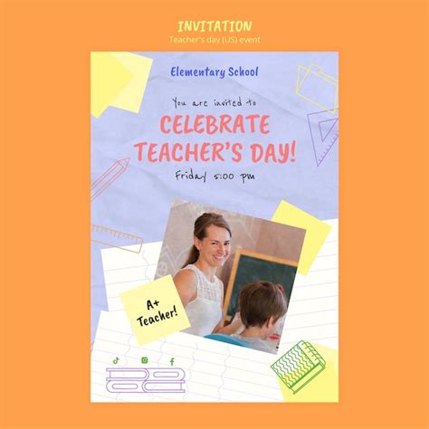 Free Psd Teacher S Day Celebration Invitation Template