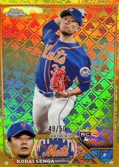 Kodai Senga 2023 Topps Chrome Logofractor Edition 217 Gold 50 Price