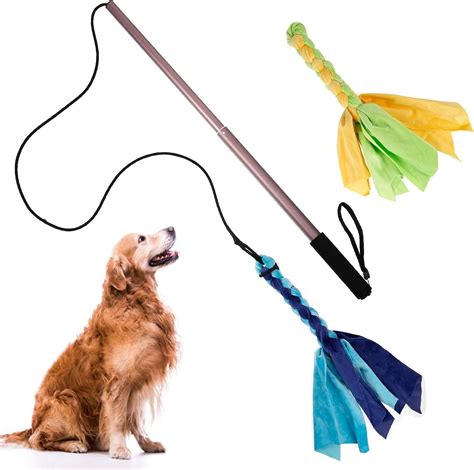 Auidy6txd Flirt Pole Dogsinteractive Dog Toys Retractable Dog Toy