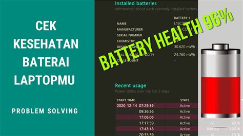 Cara Cek Kesehatan Baterai Laptop Windows 10 YouTube