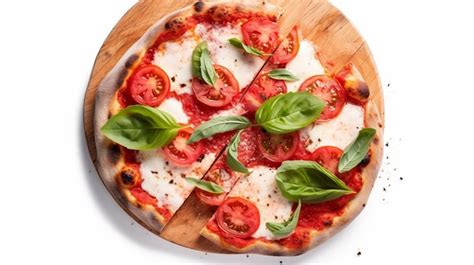 Slice Of Neapolitan Pizza Margherita Isolated Premium AI Generated Image