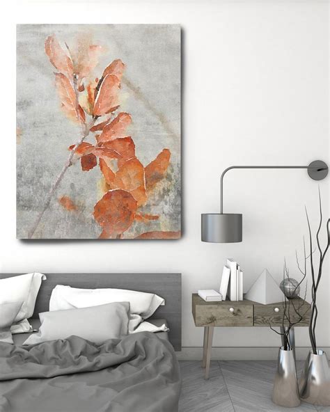 Rustic Embrace Landscape Painting Gray Orange Landscape Art Landscape